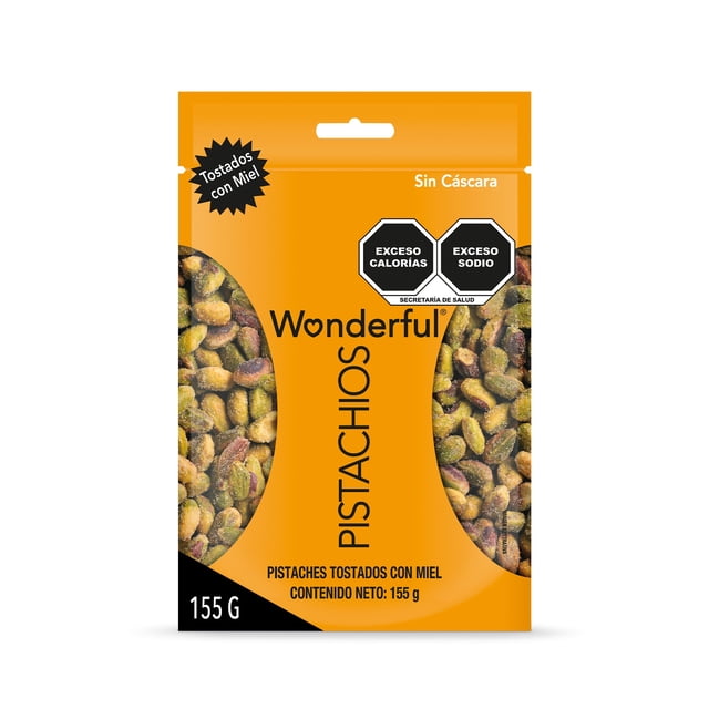 Pistaches Wonderful tostados con miel sin cáscara 155 g