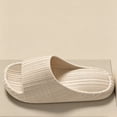thumbnail image 4 of Busydd Ribbed Bathroom Slippers for Women Comfortable Solid Color Slip on Indoor Slippers Open Toe Nonslip House Shoes 42, 4 of 5