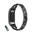 thumbnail image 1 of Bracelet de Montre en Acier Inoxydable Bling en Forme de X, Bracelet Ajustable de Remplacement, Sangle Sport pour Fitbit Charge 2/Fitbit Charge 3 pour Femmes - Noir, 1 of 3