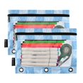 thumbnail image 2 of Dailycode 2 Pack Pencil Pouch for 3 Ring Binder Smooth Zipper Folders with Pockets Clear Window Pencil Case, Light Blue Gingham, 2 of 6
