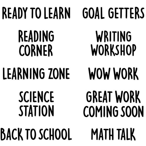 Creative Teaching Press Core Decor School Time Punch-Out Phrases Accents, 15 Phrases