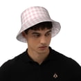 thumbnail image 2 of Balery Pink Checkboard Sun Hats for Men Women Bucket Hat UPF 50+ Buckey Hat Boonie Hat Foldable UV Protection Hiking Beach Fishing Summer, 2 of 9