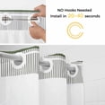 thumbnail image 2 of No Hook Dark Green Striped Shower Curtain with Snap in Liner Set, Abstract Modern Geometric Stripes Waterproof Fabric Bathroom Curtains with See Through Top Window, Hotel Style Small 36 x 72 Inch, 2 of 9