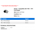 thumbnail image 2 of Starter - Compatible with 1983 - 1991 Ford Ranger 1984 1985 1986 1987 1988 1989 1990, 2 of 2
