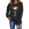 thumbnail image 5 of VKOYWKM Oversized Christmas Sweatshirts for Women Xmas Holiday Long Sleeve Crew Neck Sweatshirt Christmas Wine Glass Graphic Pullover Tops, 5 of 8
