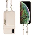 thumbnail image 3 of Nalacover RFID Blocking Wallet Case for iPhone XS Max, Shockproof PU Leather Magnetic Button Zipper Purse Card Slots & Kickstand Crossbody Phone Case with Shoulder & Wrist Strap,White, 3 of 12