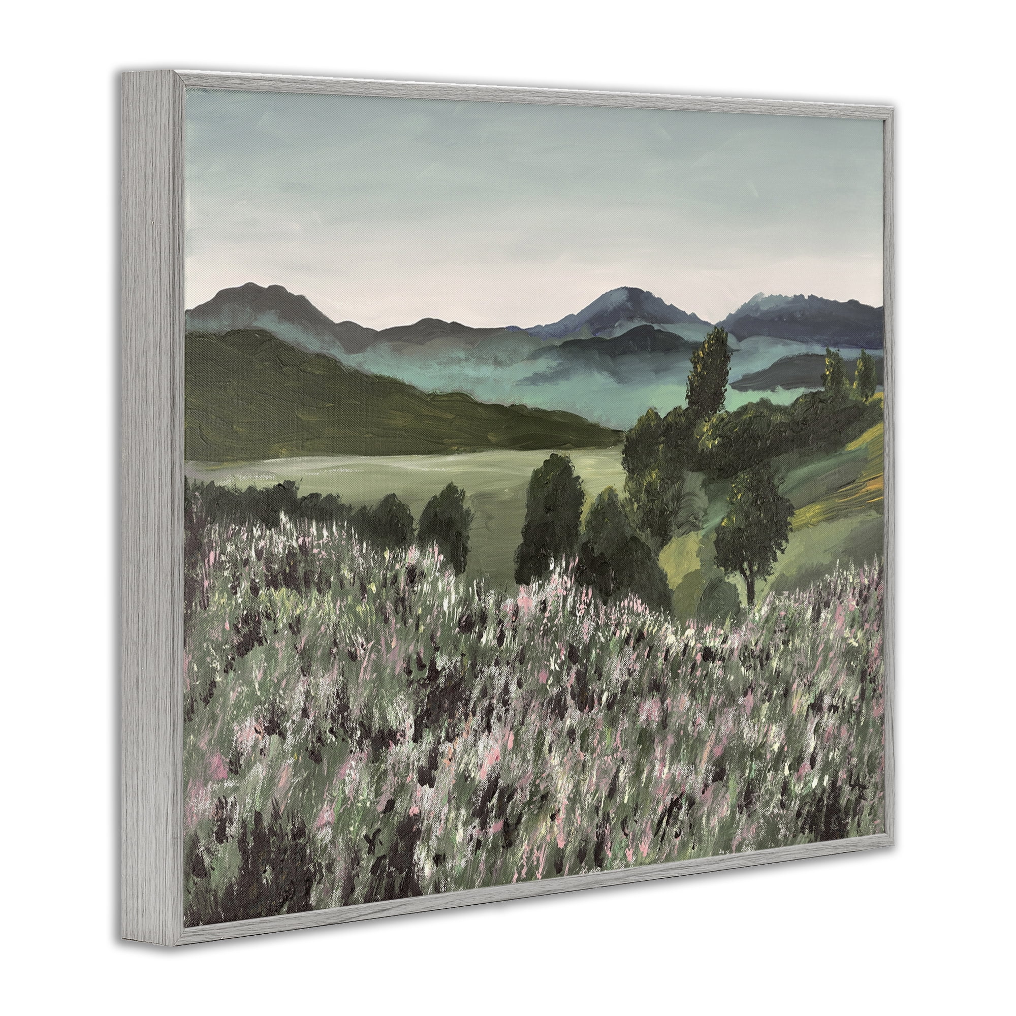 Stupell Industries Windblown Meadow Blooms Gray Framed Giclee Art, design by Lee Ann Zirbes