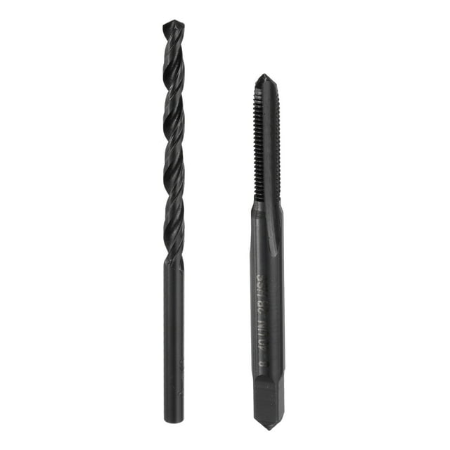 Unique Bargains Tap and Drill Bit Set, 8-40 UN Straight Flute Tap & 3.5mm Drill Bit Black Oxide