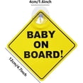 thumbnail image 2 of 2 Pack Baby in Car Sticker with Suction Cup, Baby On Board Sticker Sign for Cars, No Residue and See Through Safety Cute Design, 2 of 6
