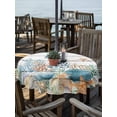 thumbnail image 2 of Outdoor Tablecloths with Umbrella Hole & Zipper, Teal Blue Coastal Round Tablecloth 54 Inch, Summer Beach Starfish Shell Coral Nautical Vintage Waterproof Table Cloth, Patio/Pool/Picnic Table Covers, 2 of 8