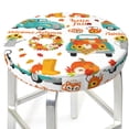 thumbnail image 3 of Daiia Fall Pumpkins And Sunflowers Stool Covers Round,Round Bar Stool Covers Waterproof Bar Chair Covers Washable Stool Cushion Slipcover for 12-14 Inch Chair-12 inch, 3 of 7