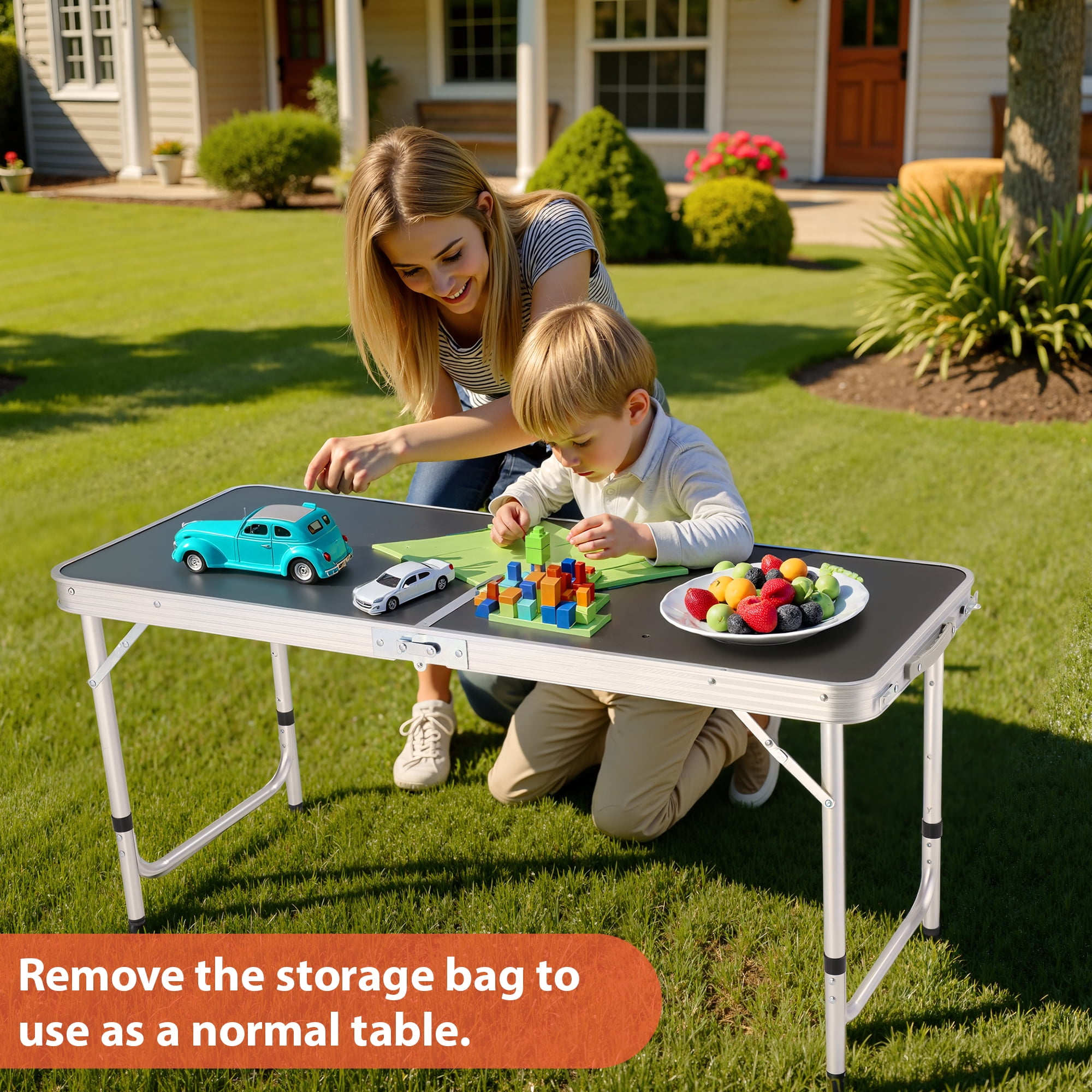 VECUKTY Portable Folding Camping Table Set with Storage VECUKTY Portable Folding Camping Table Set with Storage