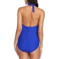 thumbnail image 5 of EastElegant Maternity Swimsuits One Piece V-Neck Pregnancy Swimwear Halter Maternity Bikini Blue Small, 5 of 7