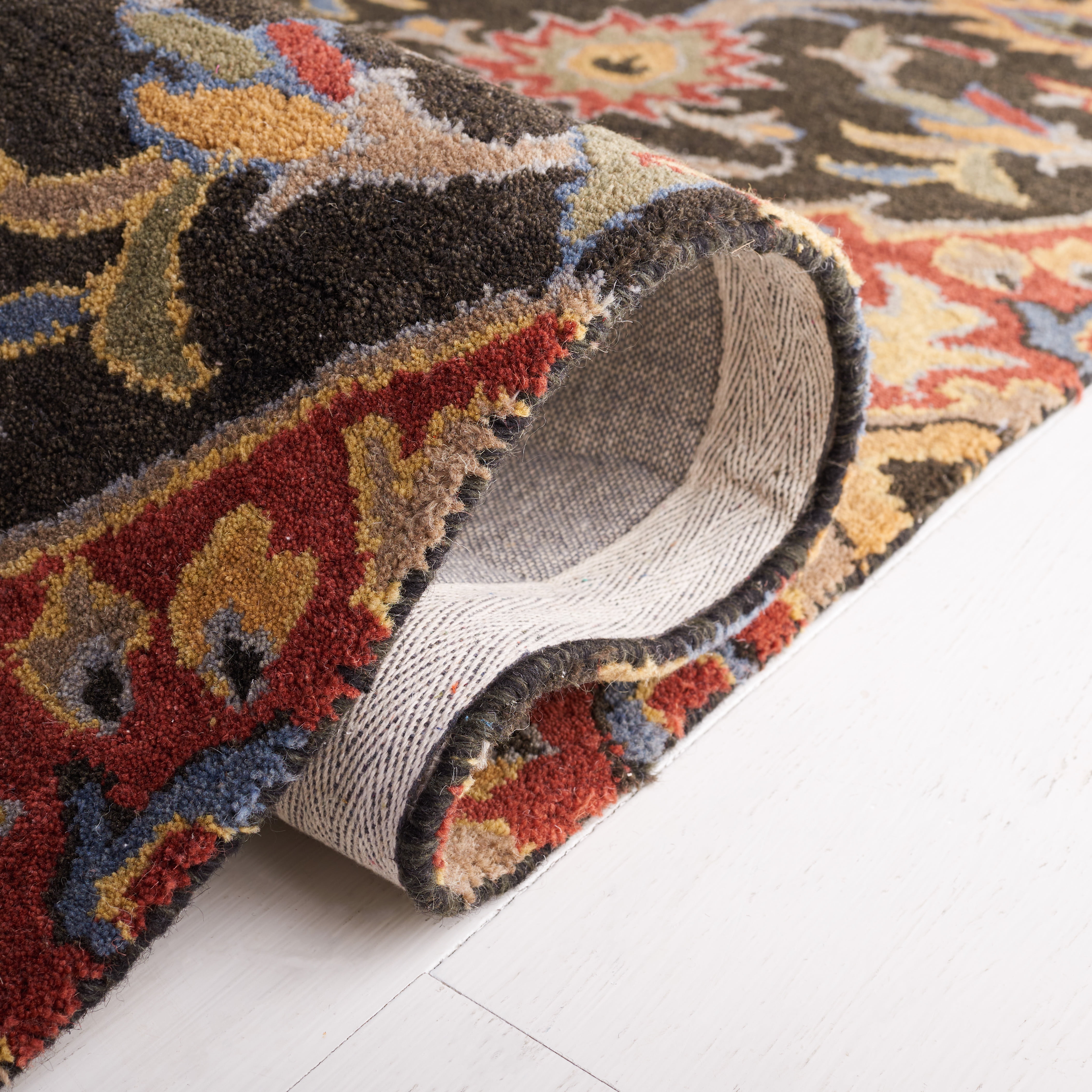 Safavieh Heritage Reanna Oriental Wool Area Rug, Charcoal/Red, 3' x 5'