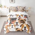 thumbnail image 2 of jejeloiu Cartoon Puppy Dog 7-Piece Bedding Comforter Set,Kawaii Pet Lover King Bedding Sets,Brown White Bed Sheets For Girl Boy,Ultra Soft Home Decor Reversible, 2 of 8