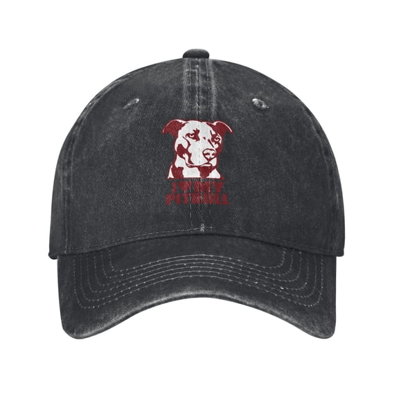 I Love My Pit Bull Logo Unisex Adult Washed Denim Cotton Sport Outdoor Baseball Cap Adjustable Cowboy Baseball Hat