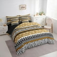 thumbnail image 3 of Manfei Brown Abstract Ombre Bedding Comforter Set 7pcs for Adult, Tribal Damask King Bedding Sets, Modern Fashion Style Reversible Bed Sheets, Ultra Soft Bedroom Decor, 3 of 7