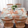 thumbnail image 3 of Orange Starfish Table Cloth Waterproof Tablecloths, Rustic Ocean Coastal Shells Conch Coral Tablecloth Dining Table Cover for Kitchen Party Tabletop Outdoor, Rectangle Tablecloth 60x102 Inch, 3 of 9