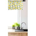 thumbnail image 3 of Ambesonne Lemon Valance Pack of 2, Fruit Art Lemons and Leaves, 54"X12", Yellow Fern Green, 3 of 4