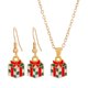 thumbnail image 2 of Conjunto de collar y aretes navideños, conjunto de joyas navideñas, collar con colgante, cadena larga para mujeres, damas, regalo de aniversario Caja de regalo, 2 of 8