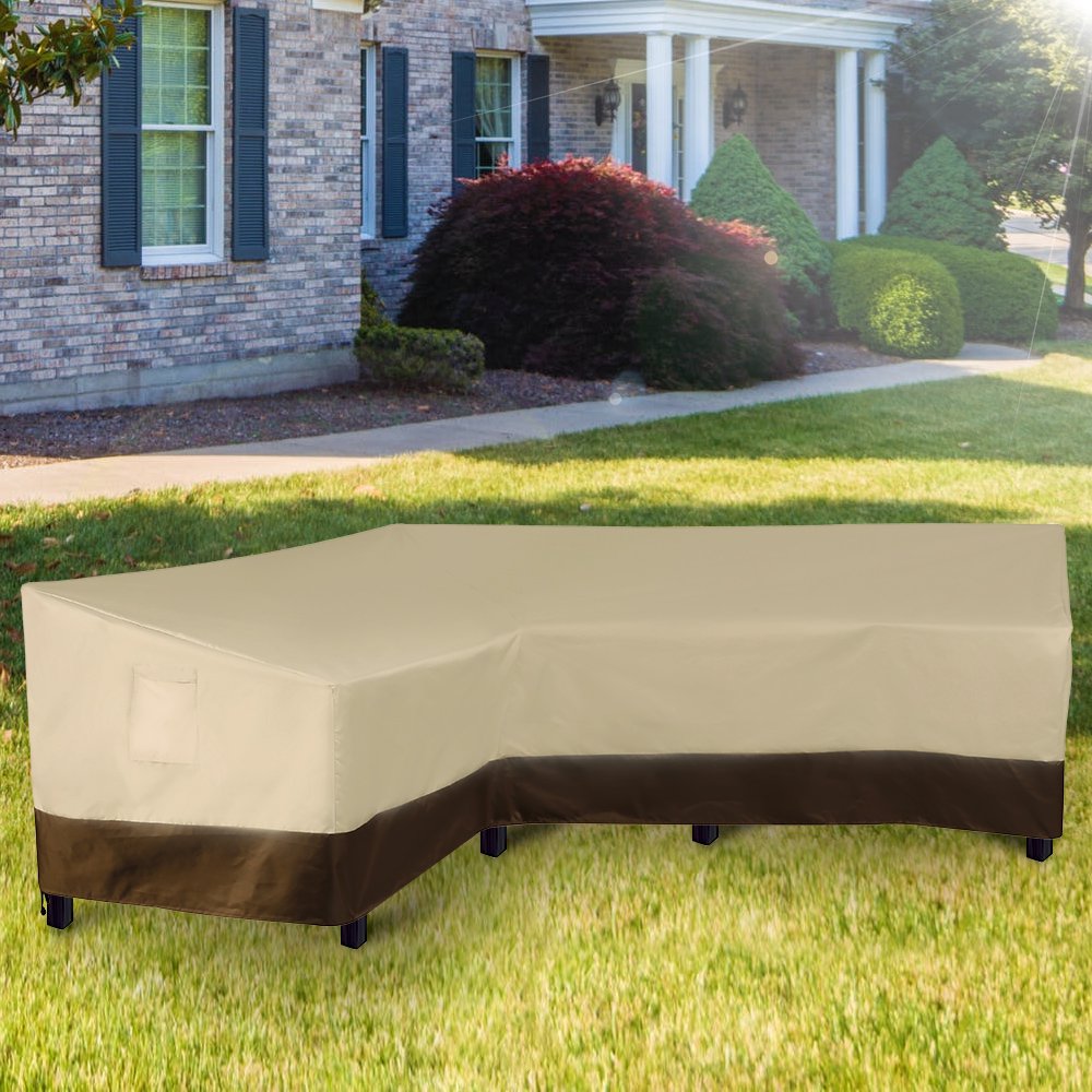 Willstar V Shaped Patio Sectional Sofa Cover 420D Waterproof