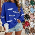 thumbnail image 5 of zaveiop Womens Merry Christmas Sweatshirt Xmas Merry Crewneck Pullover Sweater Long Sleeve Shirt Holiday Top Winter Clothes (Z4-White, XXL), 5 of 9