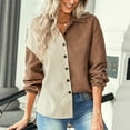 thumbnail image 5 of Lu's Chic Women's Button Up Shirt Long Sleeve House V Neck Slouchy Button Down Shirt Khaki Small, 5 of 5