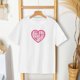 thumbnail image 1 of Mujer Camiseta Blusa Cuello Redondo Suave Cómodo Ropa De Verano Moda Jersey Streetwear Letra Impresa Camiseta Básica Blanco S, 1 of 8