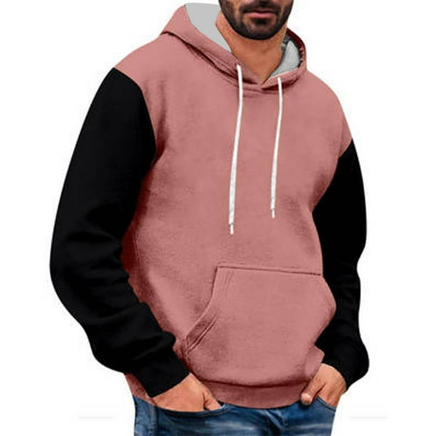 WILLBEST Sudaderas Hombre Men'S Versatile Simp Le Colorblocking Casual Sport Drawstring Hooded Sweatshirt XGrande