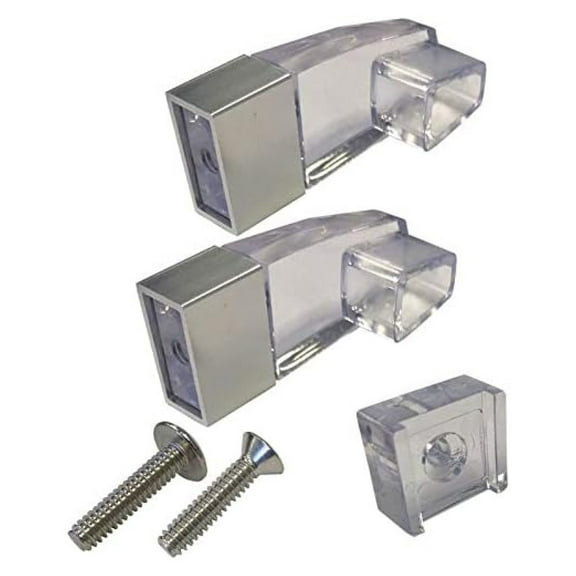 Clear Acrylic Towel Bar Brackets Kit - Sliding Shower Door Hardware - Includes Finger Pull & Screws - Framed Shower Enclosure Replacement Parts - Clear Finish