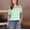 Mint Green, variant on Women's Cold Shoulder Tops Short Sleeve V Neck T Shirts Cute Solid Basic Summer Tees