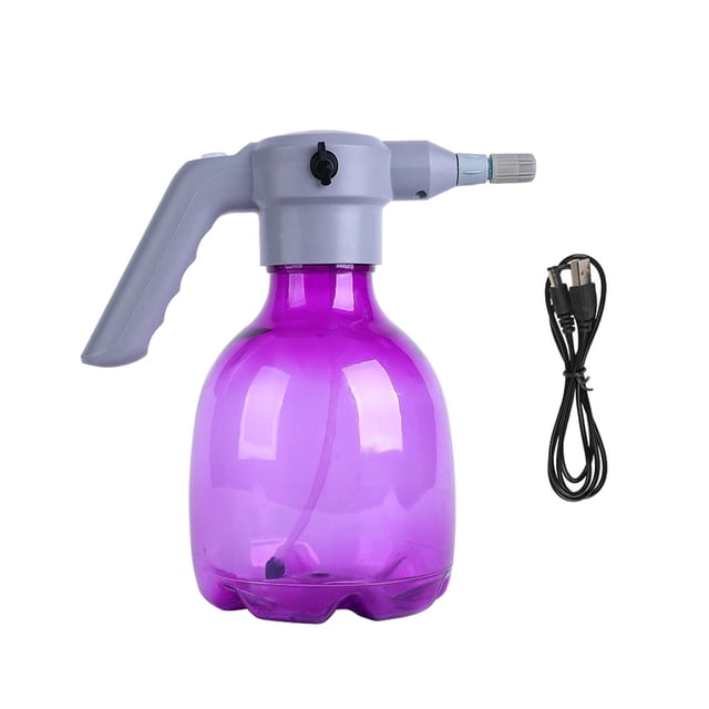 Naiovety Pulverizador eléctrico para jardín con distribución uniforme del agua: funcionamiento con un solo botón Múltiples modos de Jardín y Patio Púrpura transparente 2.5L morado
