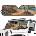 thumbnail image 2 of Psesaysky Hawaiian Beach Windshield Sun Shade for Car Off-road Vehicle SUV Truck (52.95x16.14 Inches), Sun Shade Windshield, Shades for Windows, Protector Blocks UV, Funny Car Decor, 2 of 7