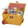 Vintiquewise Picnic Basket Gingham Lined with Folding Handles