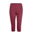 thumbnail image 6 of Buigttklop Pants for Women,Casual Women Solid Span Ladies High Waist Wide Leg Trousers Yoga Pants Capris, 6 of 6