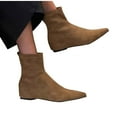 thumbnail image 7 of Tawop women's Boots Mid-Calf Low Heel Winter Pointy Toe Suede Fall Boots, 7 of 7