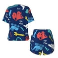 thumbnail image 5 of Picia Colorful Excavator Pajamas Sets for Women Soft Short-Sleeved Pjs with Lounge Shorts Two Piece Sleepwear-Large, 5 of 9