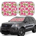 thumbnail image 2 of Uemuo Rose Flowers Printed 2 PCS Car Windshield Sun Shade, Auto Sun Heat and UV Rays Blocker, Foldable Automotive Front Window Sunshade Protector, 2 of 7