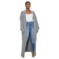 thumbnail image 3 of BODOAO Long Sweaters for Women Cardigan Open Front Long Sleeve Plus Size Chunky Cable Knit Duster Cardigans with Pockets Winter Coat Solid Color Loose Knit Sweater Outerwear Long Cardigan Grey 3Xl, 3 of 4