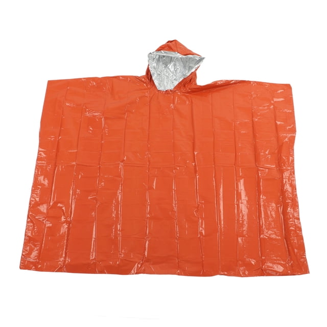 Poncho de emergencia reutilizable naranja emergencia impermeable aislamiento Poncho manta para supervivencia al aire libre Camping 100x127cm