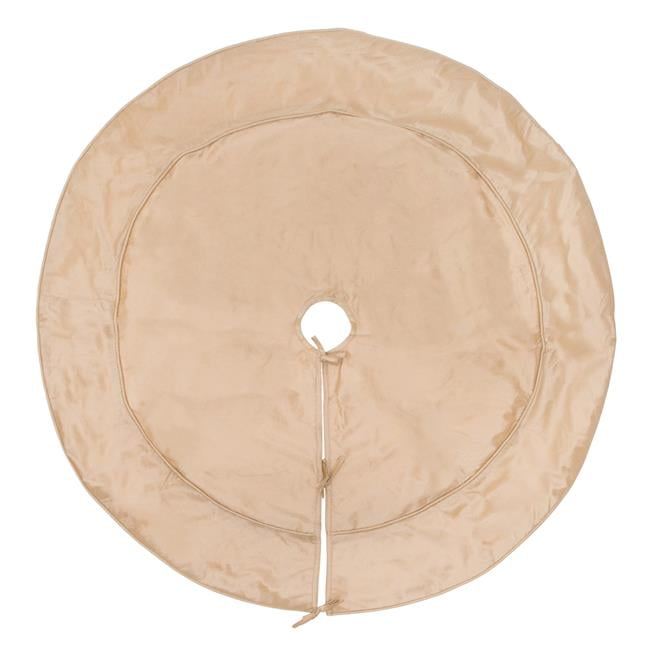 Champagne Polyester 54" Christmas Tree Skirt with Fabric Tie Closures