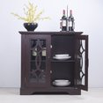 thumbnail image 3 of CQSXDA 34.37" MDF Buffet Sideboard 2 Glass Doors, Adjustable Shelf, For Dining Room Or Living Room, Ox Blood Red, 3 of 15