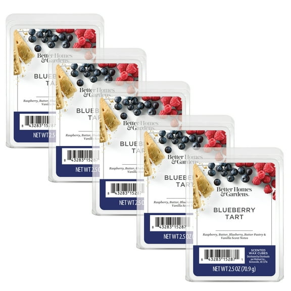 Blueberry Tart Scented Wax Melts, Better Homes & Gardens, 2.5 oz (5-Pack)