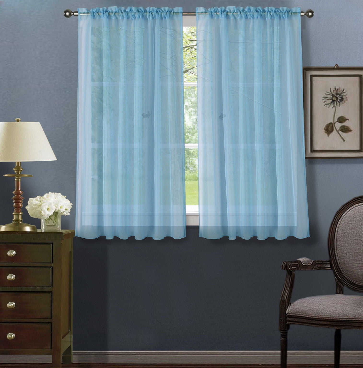 light blue curtains 34.5 by 64