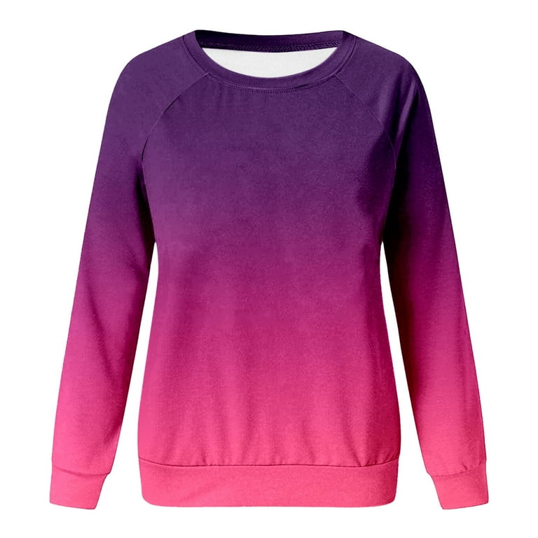 HUMMHUANJ Womens Sweatshirts Hoodies Crewneck Oversized,airplane outfit  women,sexy tops for women cleavage,dress sale,concert outfit,daily deals of  the day prime today only lightning,purple tops