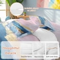thumbnail image 2 of Blue Gold Abstract Bedding Duvet Cover Set Twin Size 4 Pieces Oil Painting Modern Impressionism Bedding Set with Zipper Closure, 1 Comforter Cover 68x86 Inches 1 Flat Sheet & 2 Pillow Cases, 2 of 7
