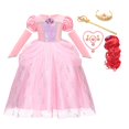 thumbnail image 1 of Vestido de princesa Ariel de La Sirenita de Disney, disfraces de Cosplay para niñas pequeñas, ropa para niños, fiesta de cumpleaños, 7-8T(140) Gao Jinjia LED, 1 of 2