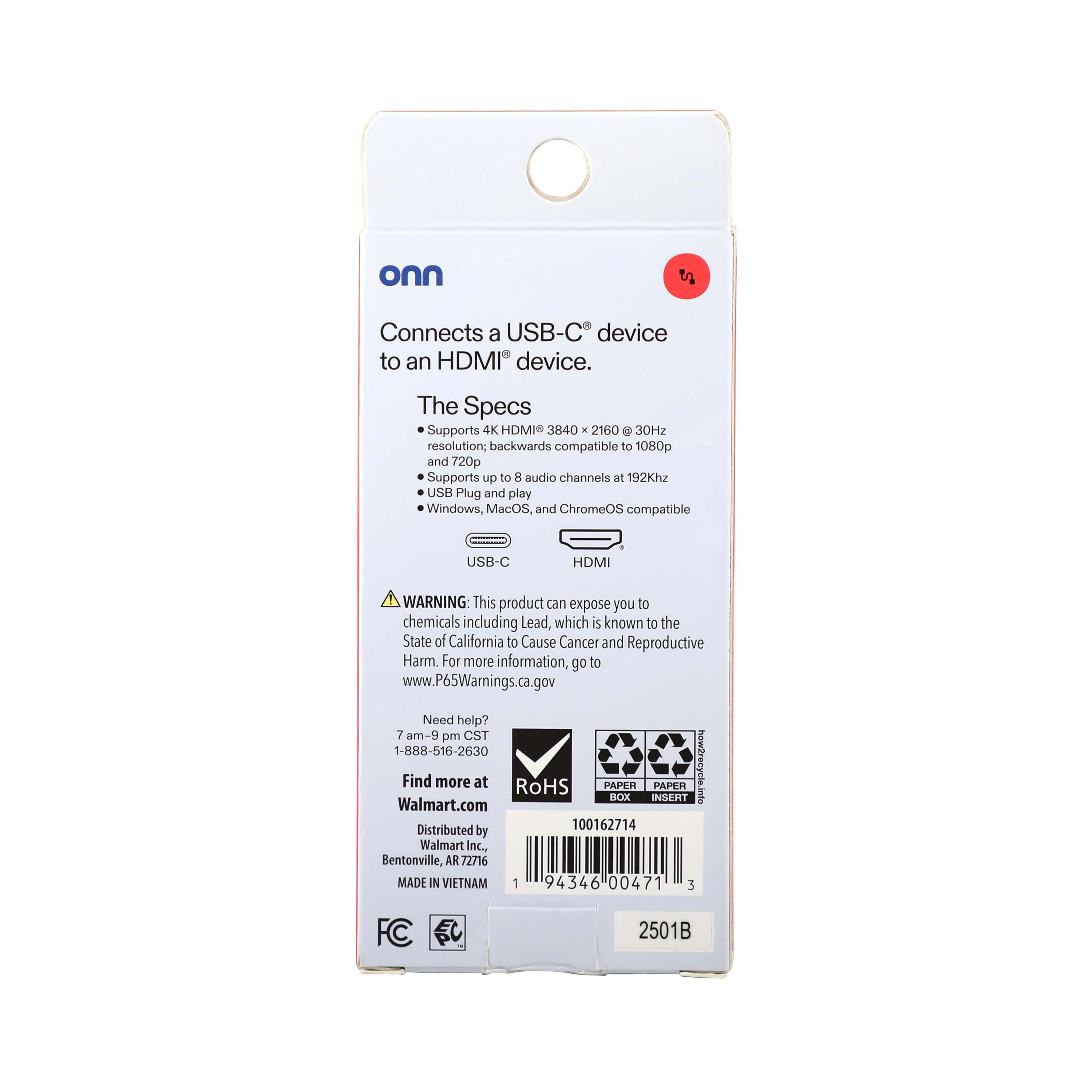 onn USB-C to HDMI Adapter