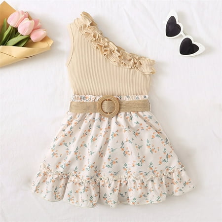 

Toddler Girls Outfits Floral Printed Spring Summer Trendy Leisure Top Pants Sets Baby Kids Clothes