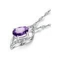 thumbnail image 3 of 0.78 Carat TCW Oval Cut Gemstone Created Amethyst 925 Sterling Silver Necklace Pendant with free 18 Chain, 3 of 7
